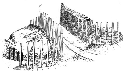 Hrazany - rekonstrukce brány B (podle L. Jansové)